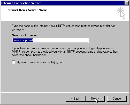 Internet News Server Name